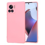 Husa premium din silicon pentru motorola edge 30 ultra - softflex, microfibra, chalk pink
