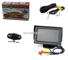 Sistem de parcare auto cu monitor LCD 4.3 Inch si camera video foto