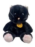 Pisica de Plus Neagra Pufoasa 25cm, Jucarie Copii, Baieti/Fete, Material Moale, Cadou Ideal