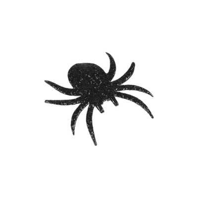 Aplicatie termoadeziva cu sclipici, 3 x 3 cm, paianjen negru foto