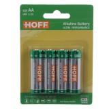 Baterie Hoff, AA / LR6, 1.5V, alcalina, 4 buc