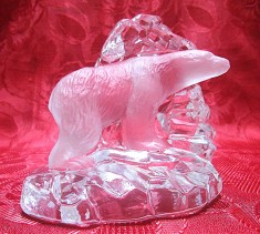 FIGURINA CRISTAL BIBELOU PRESPAPIER CRISTAL DECOR URS POLAR 12 CM foto
