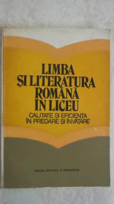 Constanta Barboi - Limba si literatura romana in liceu, 1983