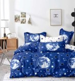 Cumpara ieftin Lenjerie Pat Bumbac 6 Piese Anastasia SF196, Albastru. Set Pilota 200x230 cm + Cearceaf 240x250 cm + 4 Fete Perna