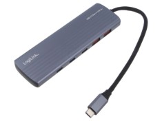 Hub USB LOGILINK 10 porturi USB A și USB C, 10Gbps, gri