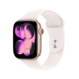 Apple Watch Series 11 GPS + Cellular 46mm Rose Gold Aluminiu Banda Sport Light Blush S/M