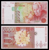 SPANIA █ bancnota █ 2000 Pesetas █ 1992 █ P-162 █ UNC █ necirculata