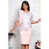 Rochie De Ocazie Marbela Roz Floral - 50Marimea