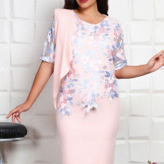 Rochie De Ocazie Marbela Roz Floral - 60Marimea