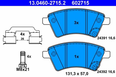 ATE 13.0460-2715.2 set placute frana,frana disc foto