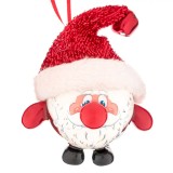 Glob Crăciun Model Moș Crăciun, Pălărie Roșie, Multicolor, 6.5cm, Oem