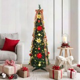 vidaXL Brad de Crăciun artificial cu 100 LED Verde 150 cm PVC 42018631