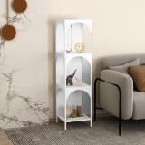 Raft, en.casa, PXSL-0149 Akaa, 133 x 35 x 35 cm, otel, alb, 5 kg, de sine statator, cu 4 polite depozitare HausGarden Leisure