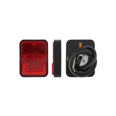 Lampa gabarit RapidAuto 99LO355E, 12/24V; cu element reflectorizant; dreptunghiular; montare surub cu spatiu 45mm; 9xLED; rosu; cu accesorii asamblar foto