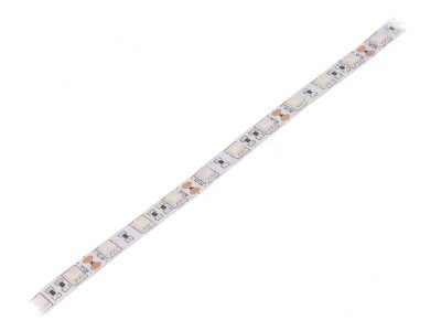Bandă LED verde 5050 12V 60 LED/m 10mm PCB alb IP20 14,4W/m foto