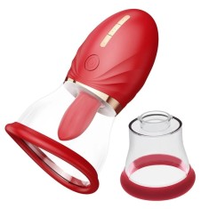 Stimulator Adoramor 2 Cupe Magic Tongue Pleasure, USB, Rosu