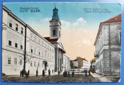 Satu Mare - Casa Calugaritilor - 1926 - circulata, animata, timbre intacte foto