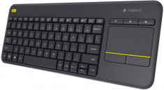 Tastatura Wireless Logitech K400 Plus Dark, Touchpad, USB, Negru foto