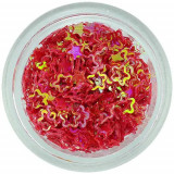Confetti lucioase - flori roşu coral, cu gol &icirc;n mijloc, INGINAILS