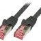 Patch cord S/FTP Cat6 LSZH Negru 10m