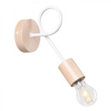 Lampă De Perete Ember Lemn Alb/Natural Oțel/Lemn 1 Bec Neregulat Minimalist De Interior