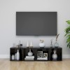 Comode TV, 4 buc., negru extralucios, 37x35x37 cm, PAL