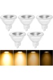 Becuri LED MR16, Becuri luminoase dimabile GU5.3, Spoturi de 12 volți pentru tavan, 2 pini, echivalent cu 5.5W &icirc;n loc de 50W halogen, Alb cald 2700K,