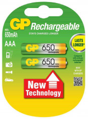 Set acumulatori AAA R3 NiMH LowSelfDischarge 650mAh 2buc/blister GP foto