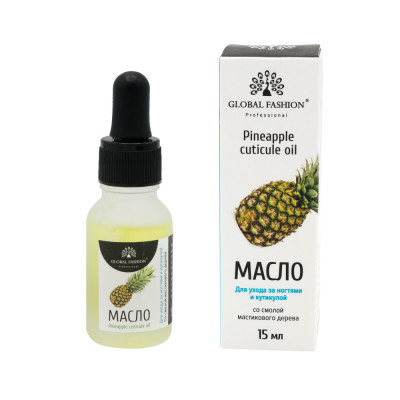 Ulei de cuticule cu pipeta, Global Fashion, aroma ananas, 15ml foto