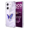 Husa antisoc pentru xiaomi poco m7 pro 5g airbag tpu, col&Egrave;uri ranforsate- butterfly albastru