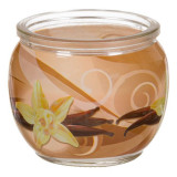 Cumpara ieftin Lumanare parfumata cu aroma proaspata de vanilie, in pahar, 6,5x6,8 cm, Oem
