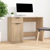 Birou Stejar Sonoma 100x50x75 cm vidaXL Lemn Prelucrat Sertar Compartimente Birou Calculator