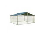 Tarc Caini Otel Galvanizat 3x3m, 1.2m Inaltime, Padoc Durabil, Acoperis PVC, Corturi24