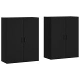 Cumpara ieftin Dulapuri cu montaj pe perete, 2 buc, negru, 69,5x34x90 cm