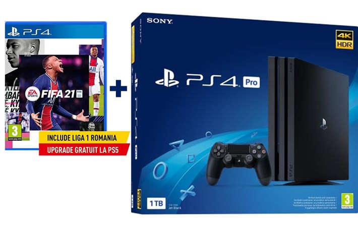 Consola Playstation 4 PRO 1 TB SH (Second Hand) + FIFA 21 | Okazii.ro