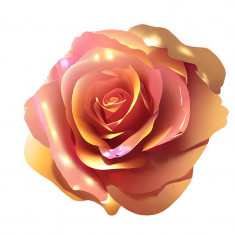 Sticker decorativ Trandafir, Portocaliu, 64 cm, 7676ST foto