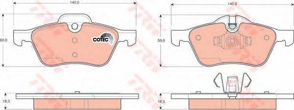 Set placute frana,frana disc MINI MINI (R50, R53) (2001 - 2006) TRW GDB1476