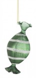 Set 12 ornamente brad Bomboana verde alba 6.3x13.5 cm