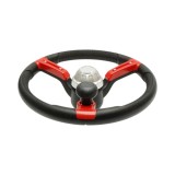 Volan universal pentru tractor 390 mm, prindere 25 mm Z24, rosu-negru