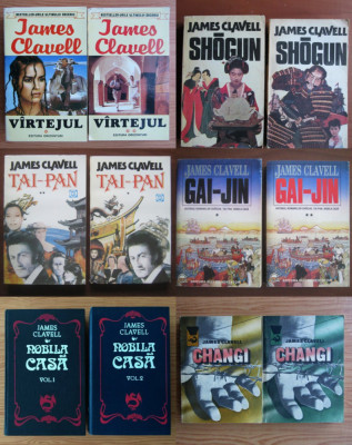 Pachet 12 carti JAMES CLAVELL - Shogun, Vartejul, Nobila casa, Tai Pan, Changi foto