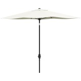 Outsunny Umbrelă Dreptunghiulară pentru Grădină, Protecție UV 50+, Deschidere cu Manivelă, Inclinare Ajustabilă, 200x300cm, Bej | Aosom Romania