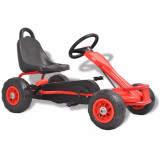 VidaXL Mașinuță kart cu pedale și roți pneumatice, roșu