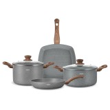 Cumpara ieftin Set Vase Marmorate, Antiaderente din Aluminiu turnat sub presiune Zass Gourmet ZG-ACS 05 ProDesign DailyAppliances