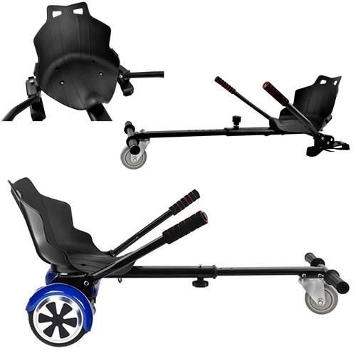 Hoverkart cart cu scaun pentru Hoverboard, lungime reglabila, universal, sarcina maxima 130 kg - Negru