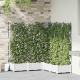 Cumpara ieftin Jardiniere de grădină cu spalier, 5 buc., alb, 120x40x125.5 cm