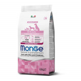 Monge Natural Superpremium All Breeds Puppy and Junior, porc, orez si cartofi, 2.5 kg