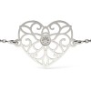 Bratara Argint 925 cu Cristal Inima Dantelata Atcom, Cutie Cadou, Valentine&#039;s Day, Martisor, Zi Nastere, Argintiu