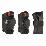 Set 3 perechi protecţii Role/Skateboard/trotinetă Basic Negru Copii, Oxelo