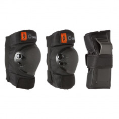 Set 3 perechi protecţii Role/Skateboard/trotinetă Basic Negru Copii