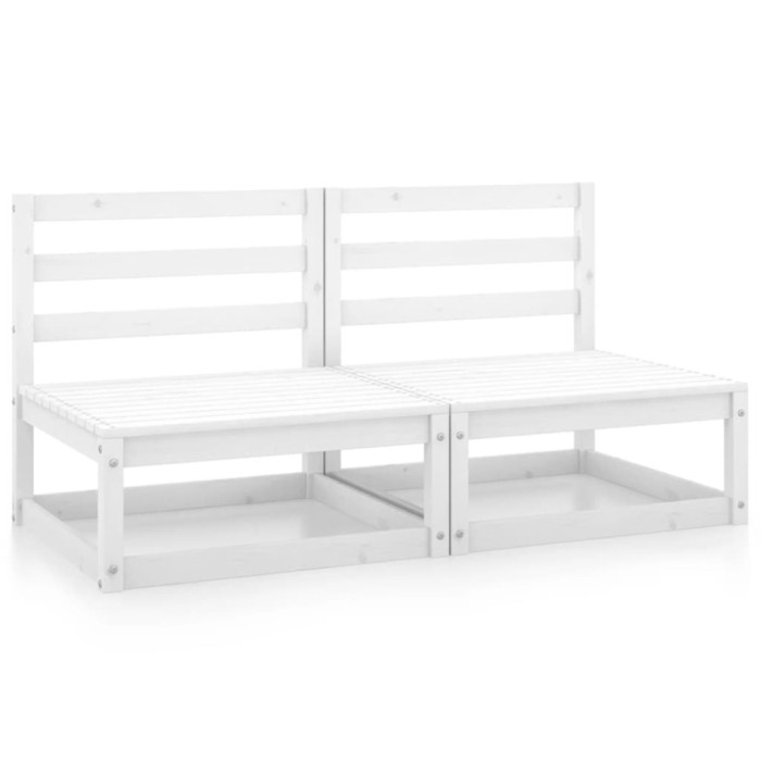 Gossi canapele de mijloc pentru gradina, 2 buc., alb, lemn masiv pin